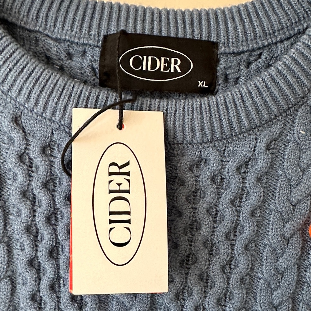 Cider Blue Sweater Vest with Pink and Orange Details - Picture 2 of 3
